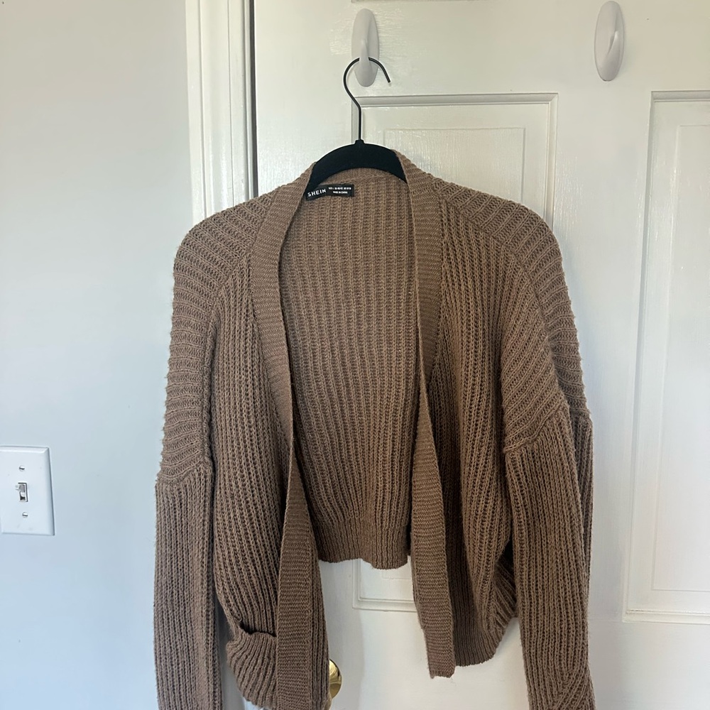 SHEIN Brown Knit Cardigan